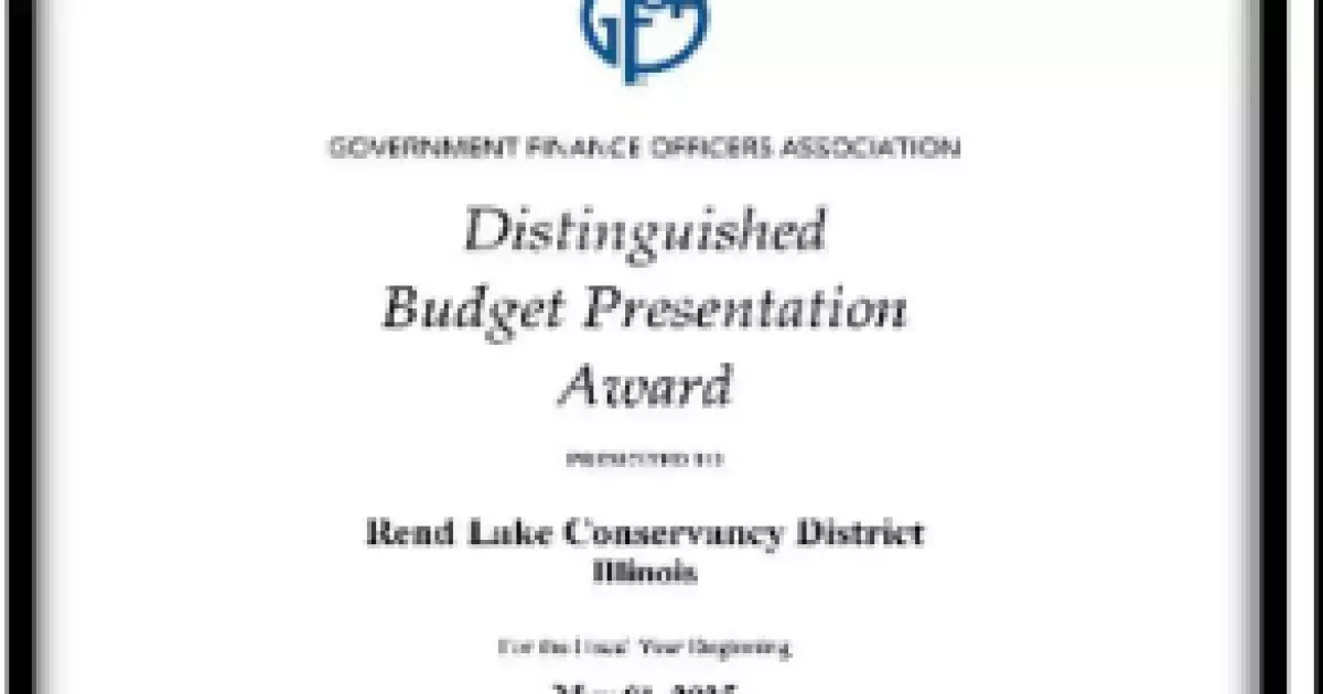 Recognizing Excellence: Rend Lake Conservancy District Honored with Top Budget Presentation Award