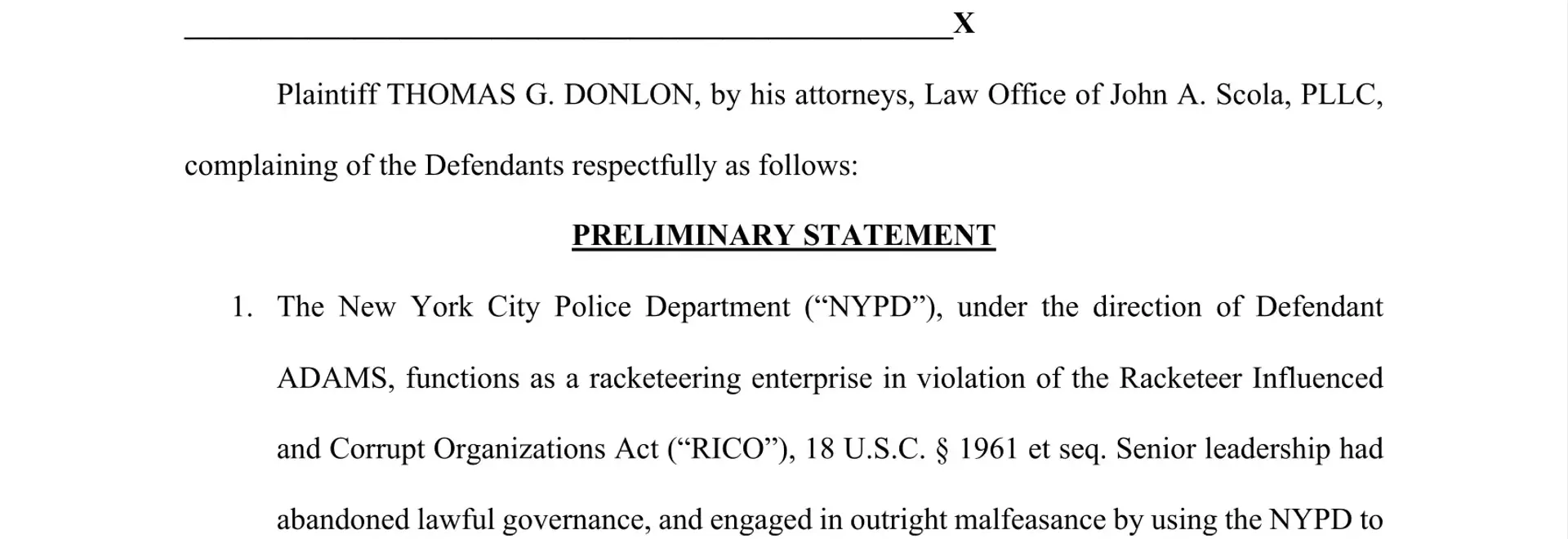 Former Commissioner Accuses NYC Mayor of Running Police Department as Criminal Enterprise