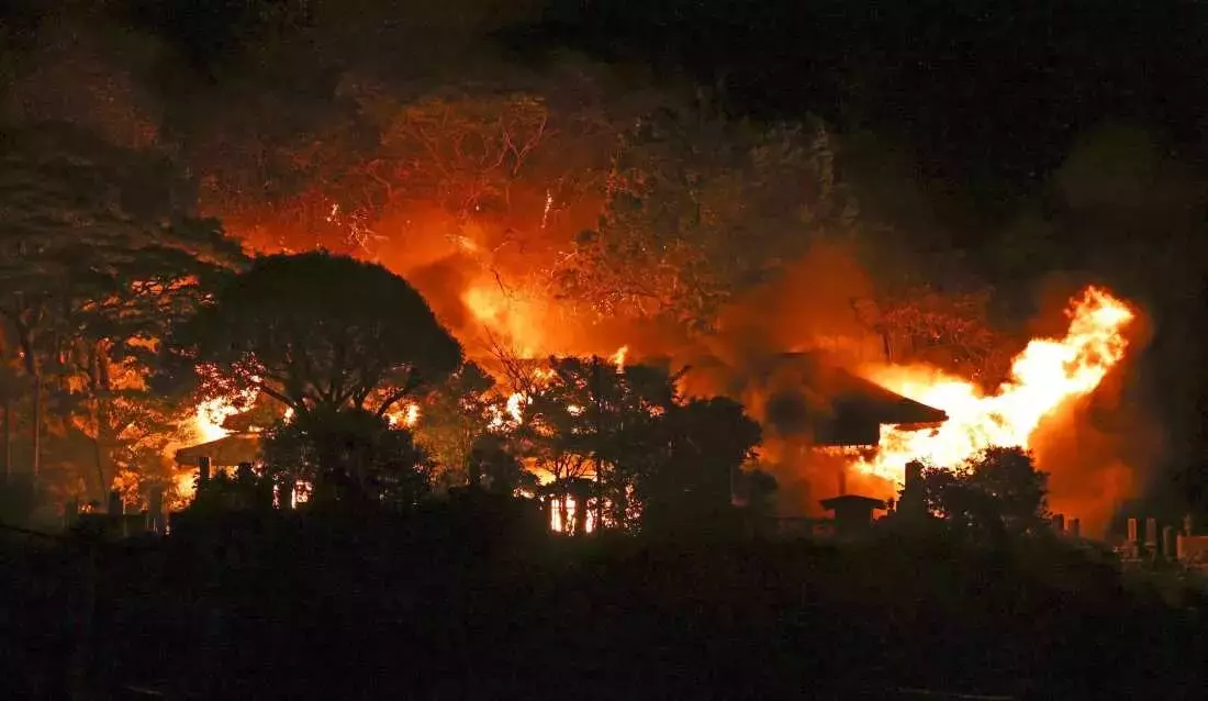 Devastating Fire Ravages Japanese Coastal Town, Leaving Homes in Ruins