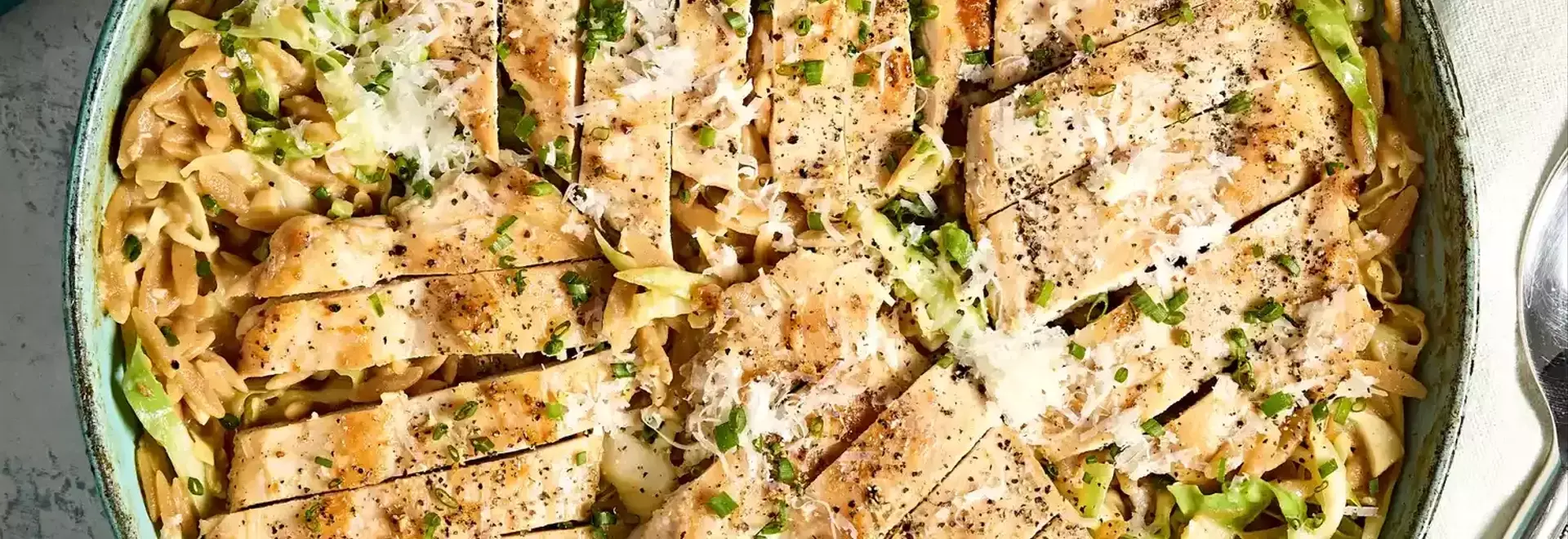 One-Pan Lemon Chicken Orzo with Tender Cabbage
