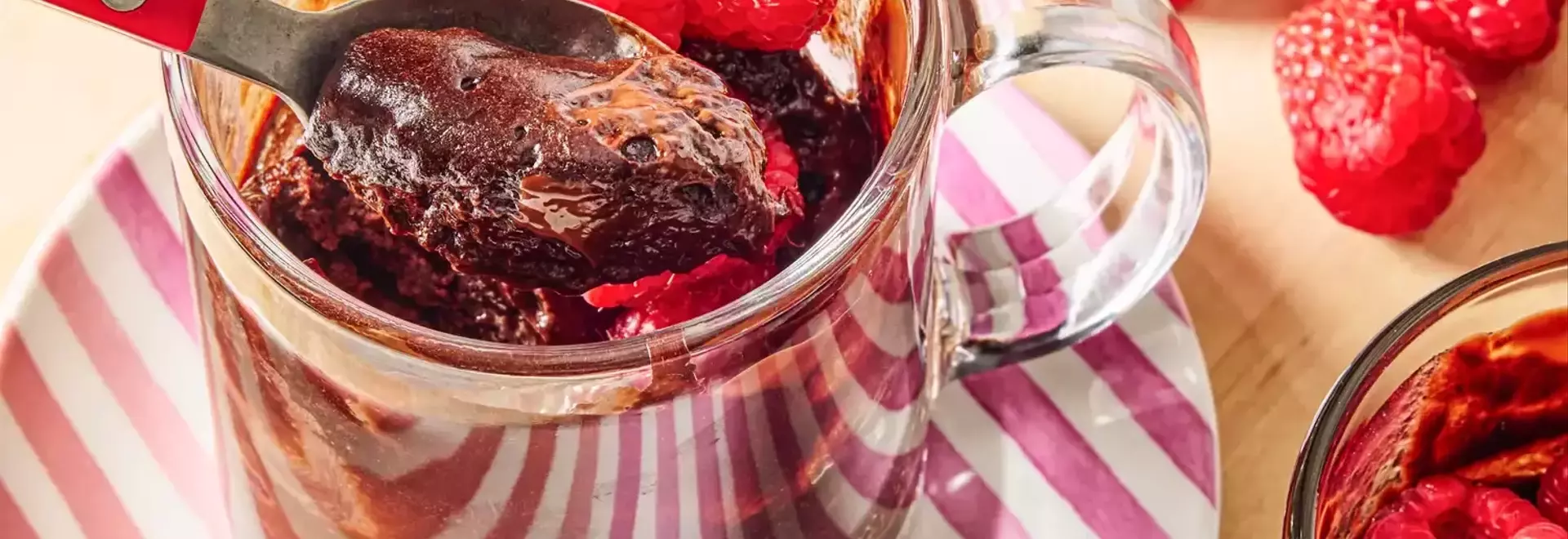 Speedy Chocolate Raspberry Mug Cakes