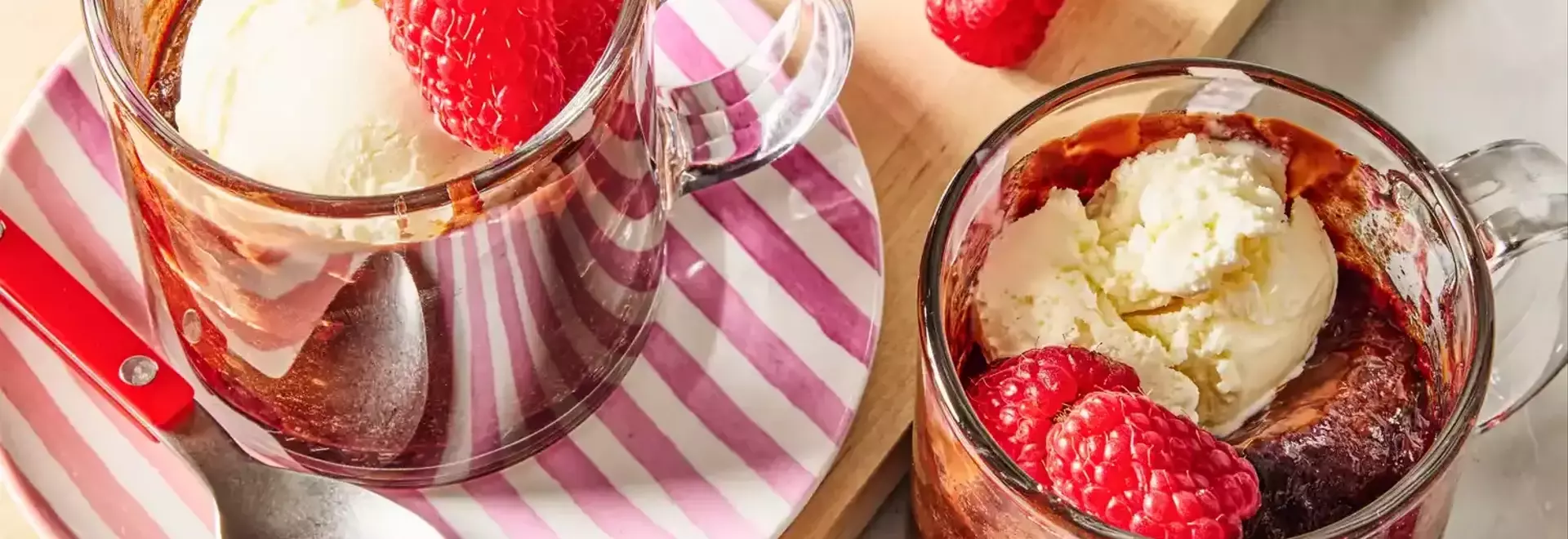 Rapid Raspberry Chocolate Mug Cakes