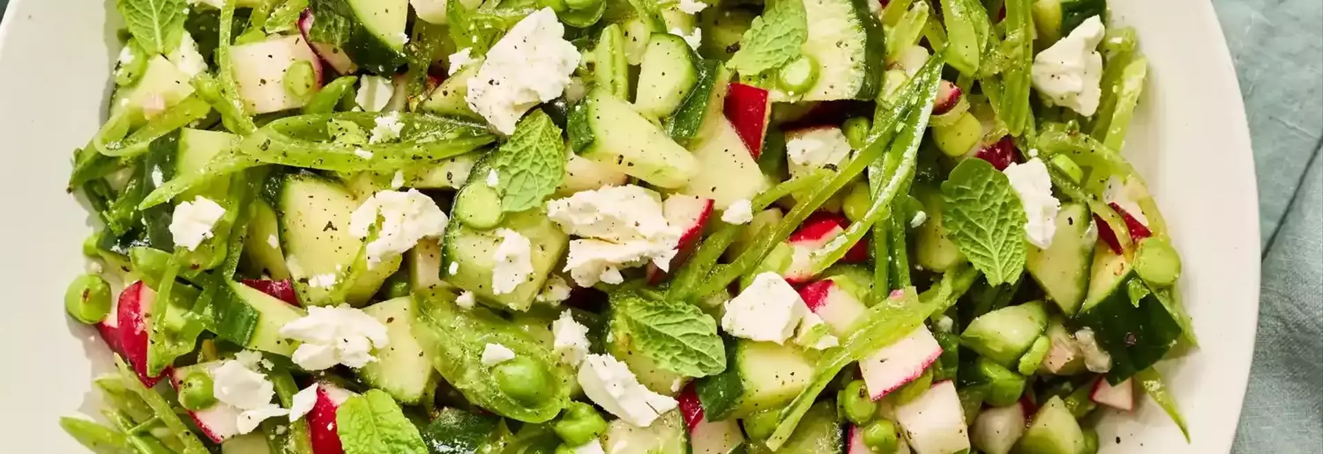 Crisp Cucumber, Radish & Snap Pea Salad