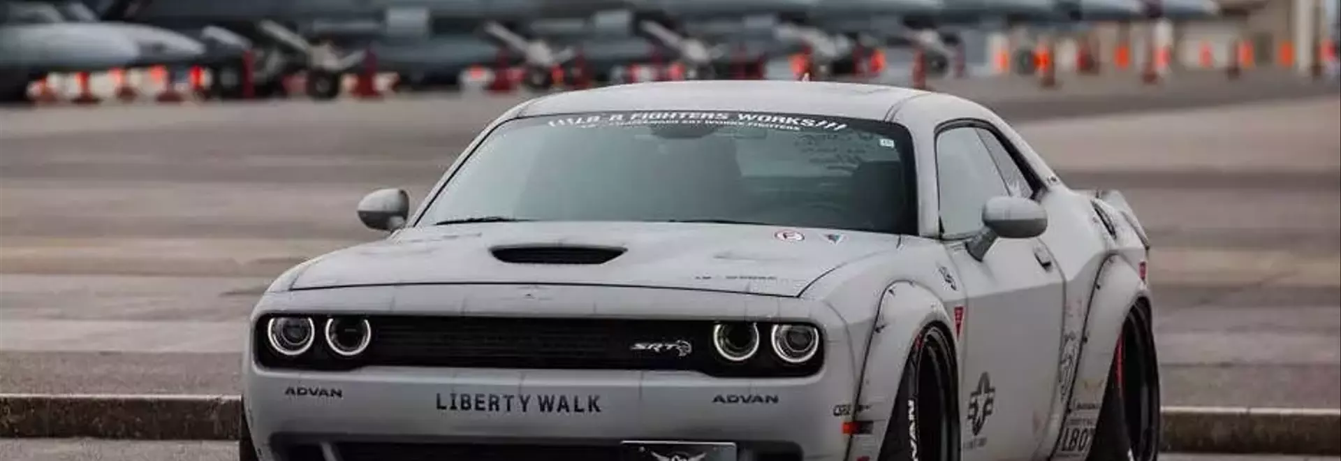 Liberty Walk Transforms Dodge Challenger with Fighter Jet Livery