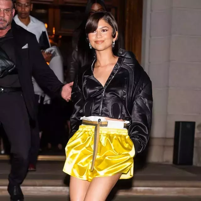Zendaya Reimagines Evening Wear with Silk Boxer Shorts at Louis Vuitton Event