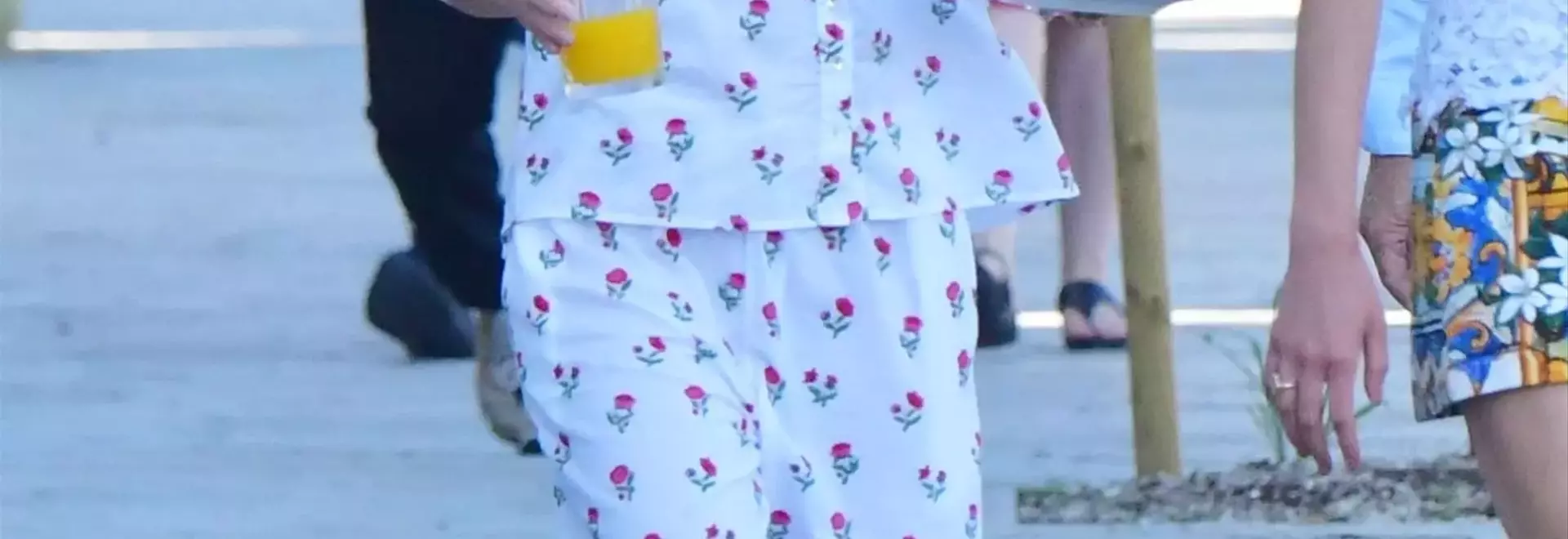 Emma Watson's Effortlessly Chic Pajama Ensemble in Venice
