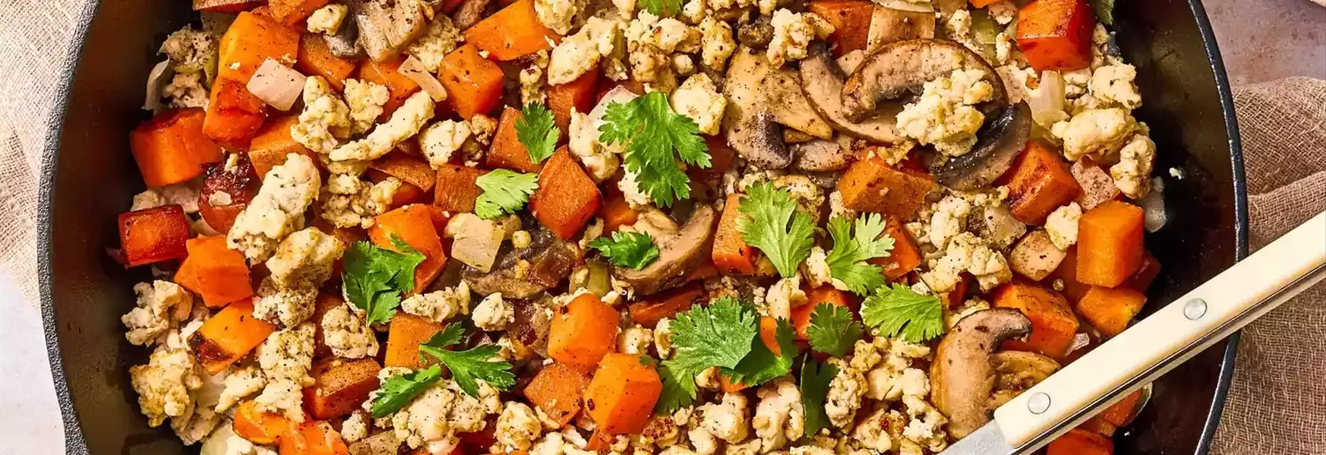Healthy Skillet Meal: Ground Turkey and Sweet Potato Dish