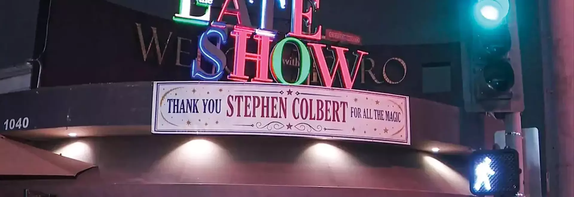 Stephen Colbert's "Late Show" Neon Sign Finds New Life in West Hollywood